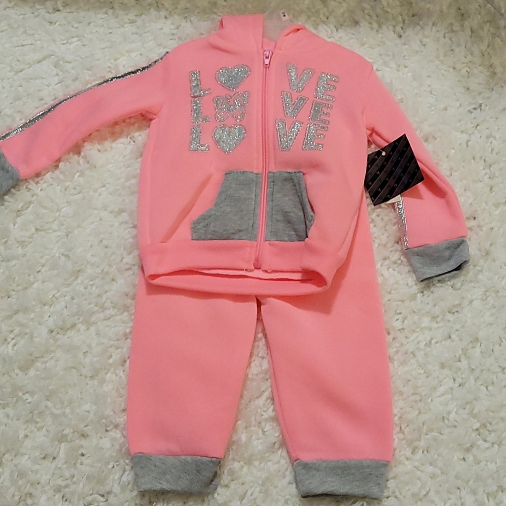 NWT Diva pink and silver sweat suit